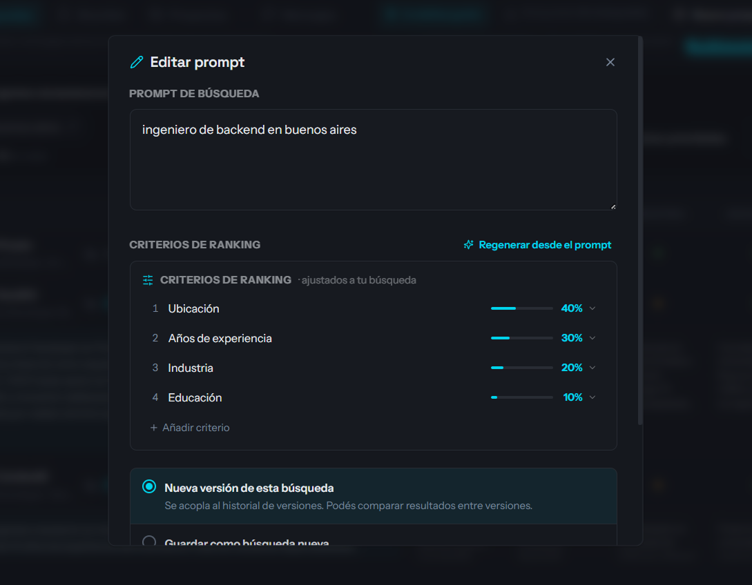 Al editar el prompt se avisa el costo antes de confirmar.